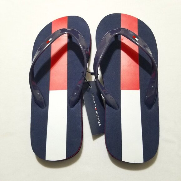 Tommy Hilfiger Flip Flop Kids Sandals Rubber Foam Logo Flag Colorblock NWT - Picture 4 of 5